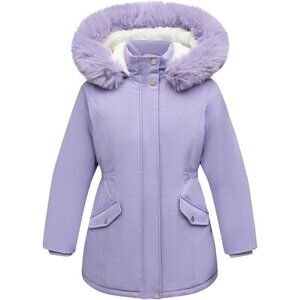 Girl's Lavender03 Waterproof Long Coat Warm Winter Parka Puffer Jacket with Hood